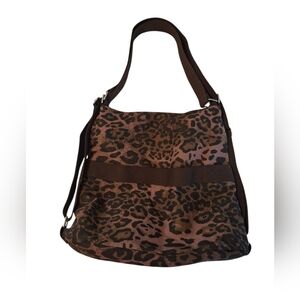 Leopard Print Fabric Hobo Bag
